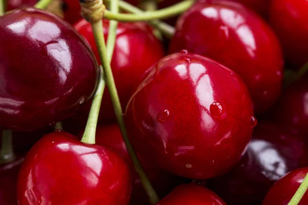 Cerejas macro close-up — Fotografia de Stock