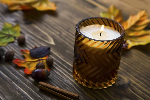 Autumn candle — Stock Photo, Image