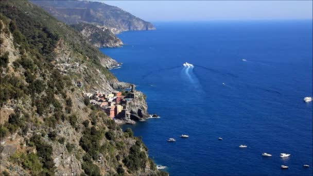 Pantai Cinque Terre — Stok Video