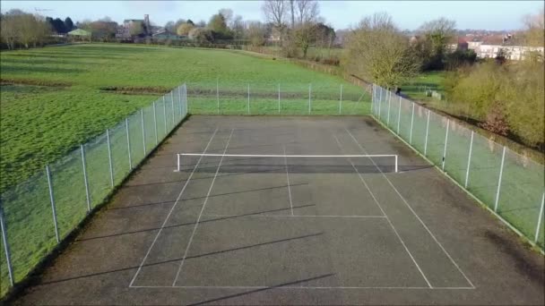 Bir Açık Tenis Kortu Havadan Görünümü — Stok video