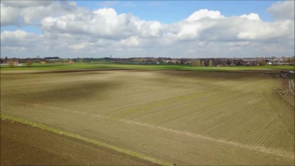 Veduta Aerea Una Città Campi Agricoli — Video Stock