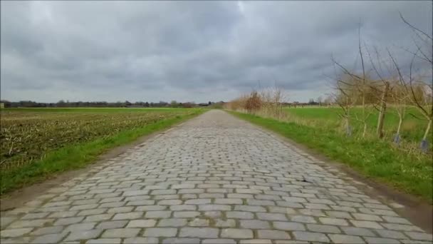Paved Area Paris Roubaix Race — Stock Video