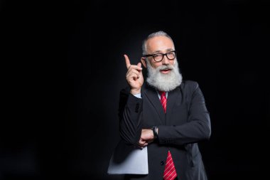 Gözlük içinde üst düzey iş adamı