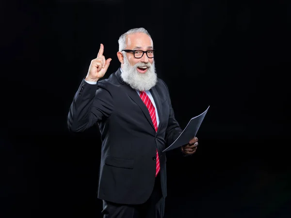 Senior businessman in eyeglasses — Stock Photo, Image