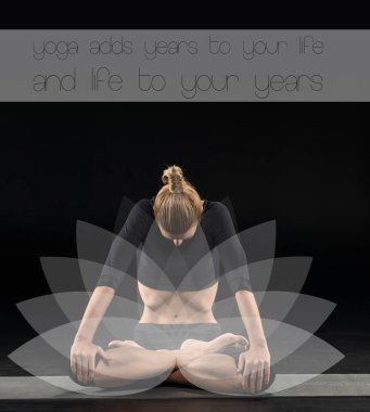 Woman sitting in lotus position clipart