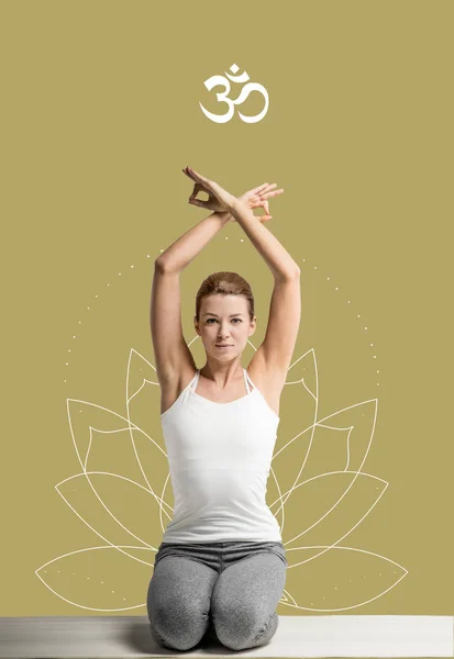 Woman practicing yoga — Stock Photo, Image