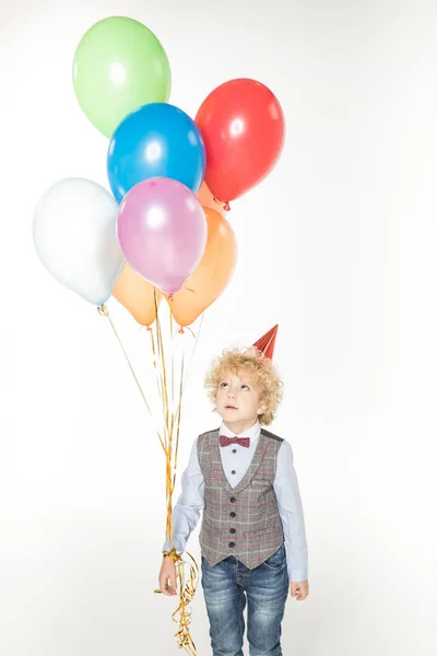 Niño con globos de aire - foto de stock