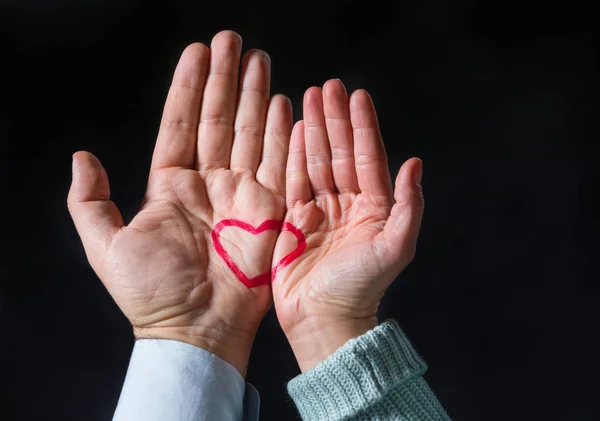 Hands with heart symbol — Stock Photo