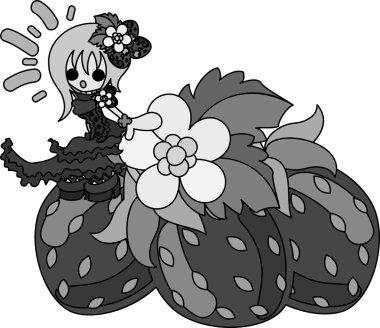 Çilek şirin illüstrasyon