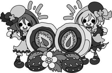 Çilek şirin illüstrasyon