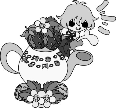 Çilek şirin illüstrasyon