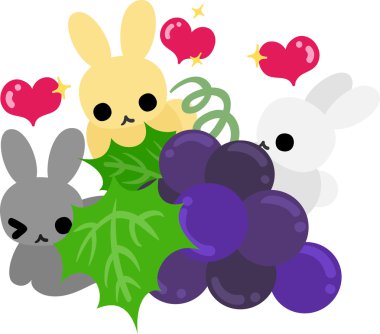 Üzüm şirin illüstrasyon