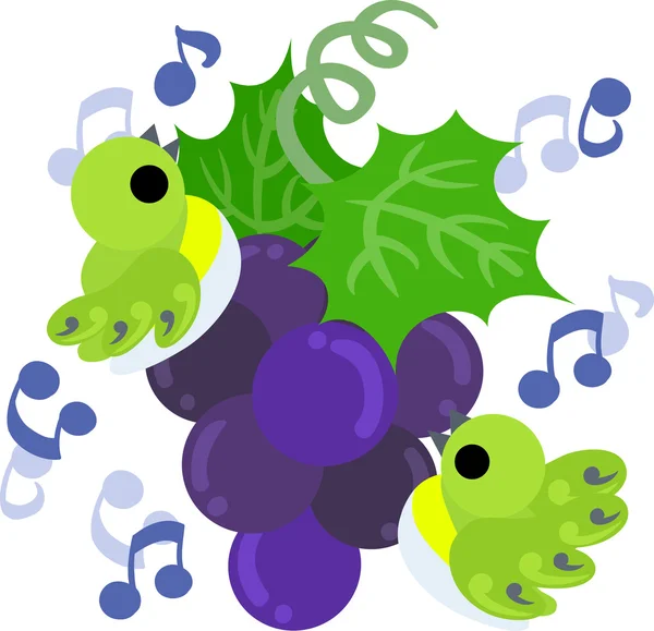 De schattige illustratie van druiven — Stockvector