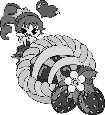 Çilek şirin illüstrasyon