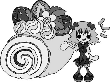 Çilek şirin illüstrasyon