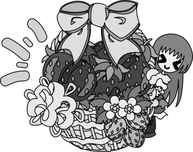 Çilek şirin illüstrasyon