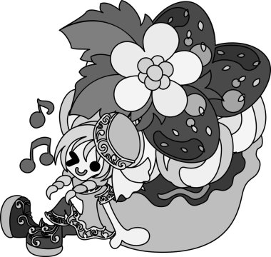 Çilek şirin illüstrasyon