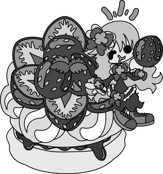 Çilek şirin illüstrasyon