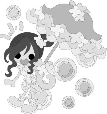 Şık bir şemsiye ile kız