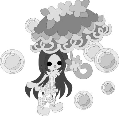 Şık bir şemsiye ile kız