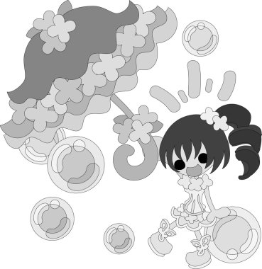 Şık bir şemsiye ile kız