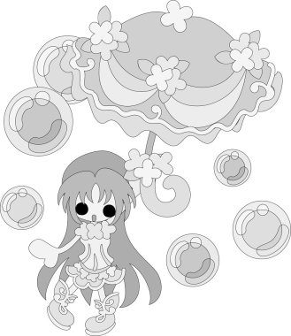 Şık bir şemsiye ile kız