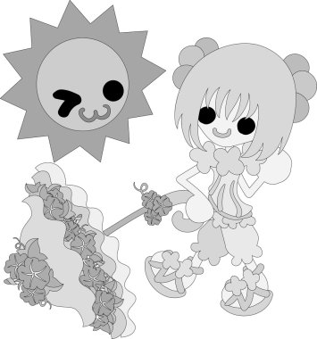 Sevimli kız ve sabah zafer