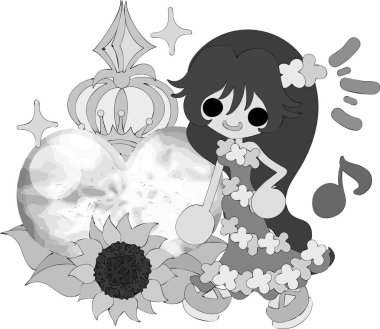 Sevimli kız ve ayçiçeği