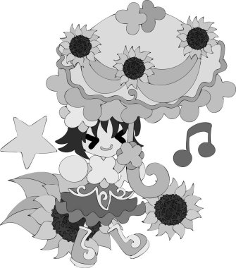 Sevimli kız ve ayçiçeği