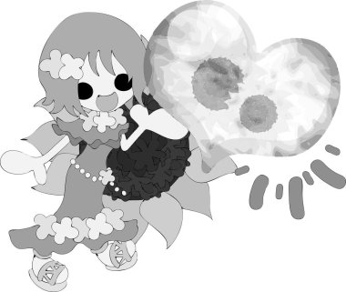 Sevimli kız ve ayçiçeği