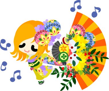 Kimono (Japon tarzı kumaş şık kızlarda)