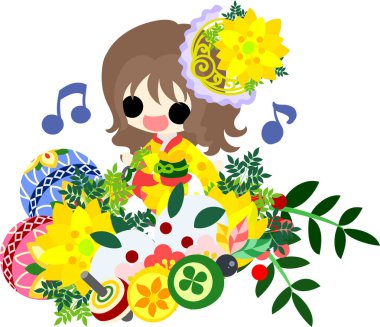 Kimono (Japon tarzı kumaş şık kızlarda)