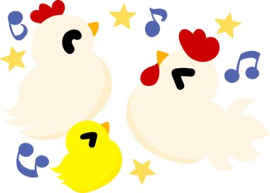 Sevimli yerli kuşlar ve piliç