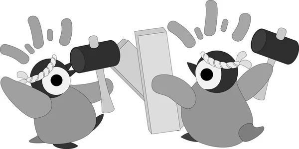 Güzel penguen bebekler, çizim