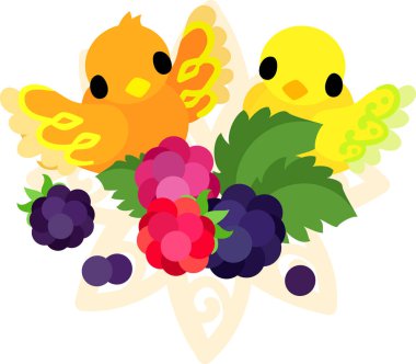 Şirin küçük kuş gizemli tasarım