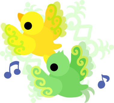 Şirin küçük kuş gizemli tasarım