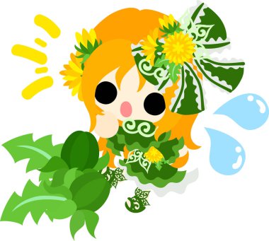 Cute dandelion girl