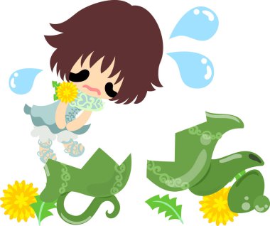 Cute dandelion girl