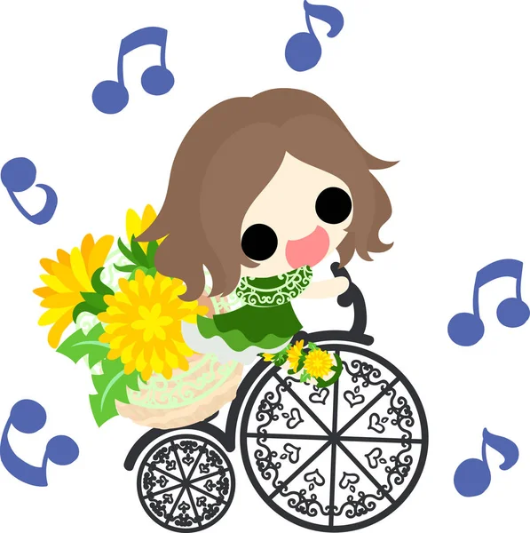 Cute dandelion girl — Stock Vector