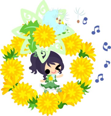 Cute dandelion girl