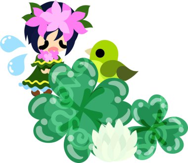 Yonca mücevher ve sevimli küçük kız