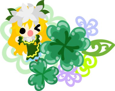 Yonca mücevher ve sevimli küçük kız