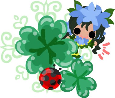 Yonca mücevher ve sevimli küçük kız