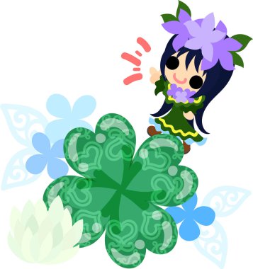 Yonca mücevher ve sevimli küçük kız