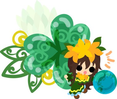 Yonca mücevher ve sevimli küçük kız