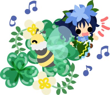 Yonca mücevher ve sevimli küçük kız