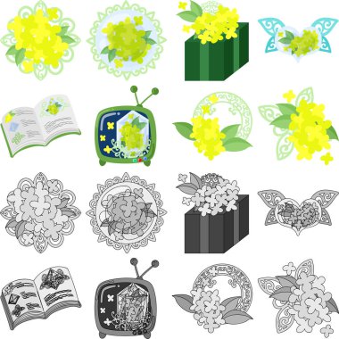 Çiçek nesnelerin simgeleri