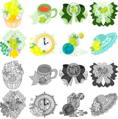 Çiçek nesnelerin simgeleri