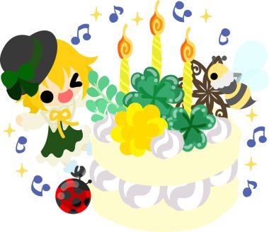 Sevimli kız ve yonca