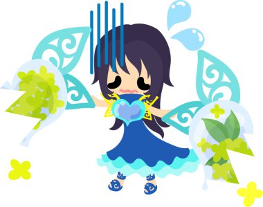 Sevimli kız ve sarı çiçek